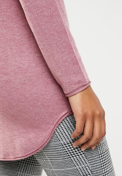 ONLY - Mila longline pullover knit - pink