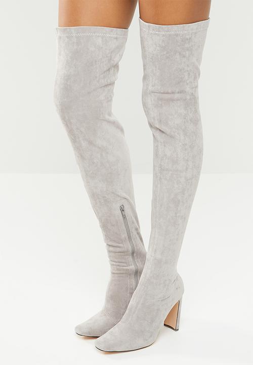 Public Desire - Pernille over the knee boot - light grey
