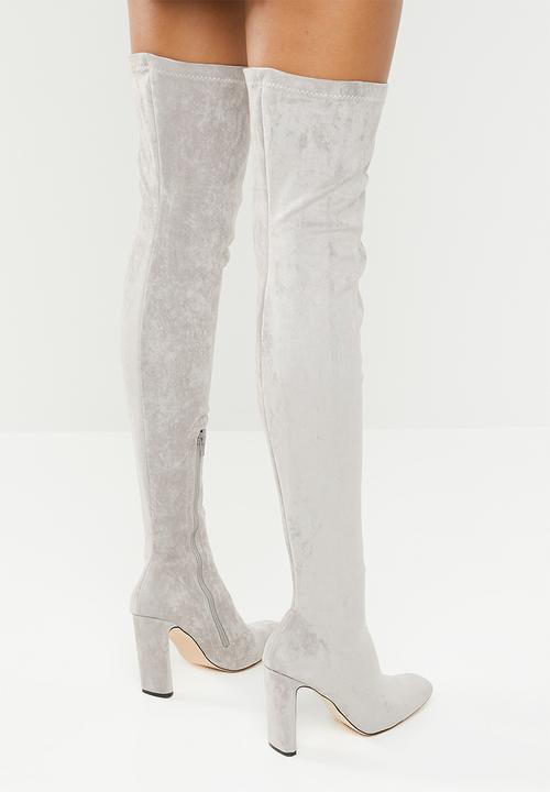 Public Desire - Pernille over the knee boot - light grey