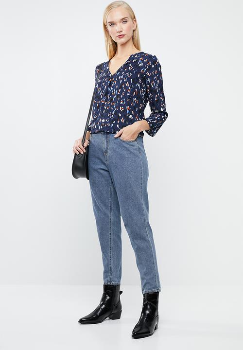Vero Moda - Abber zigga print top - blue