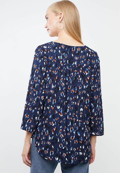 Vero Moda - Abber zigga print top - blue