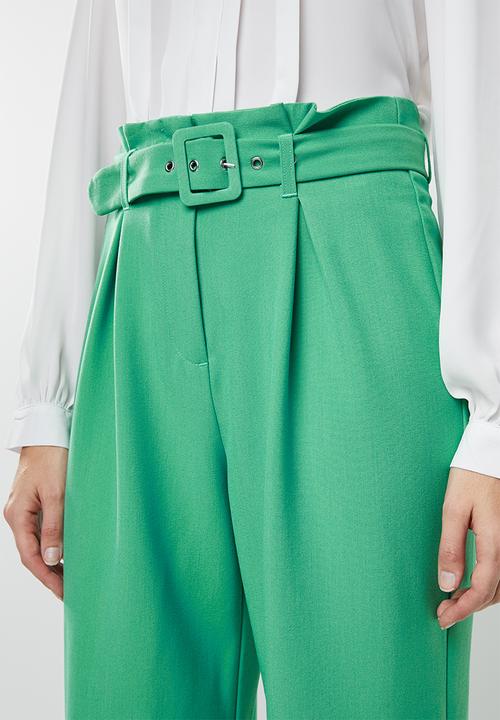 Vero Moda - Savanah belted long pants - green