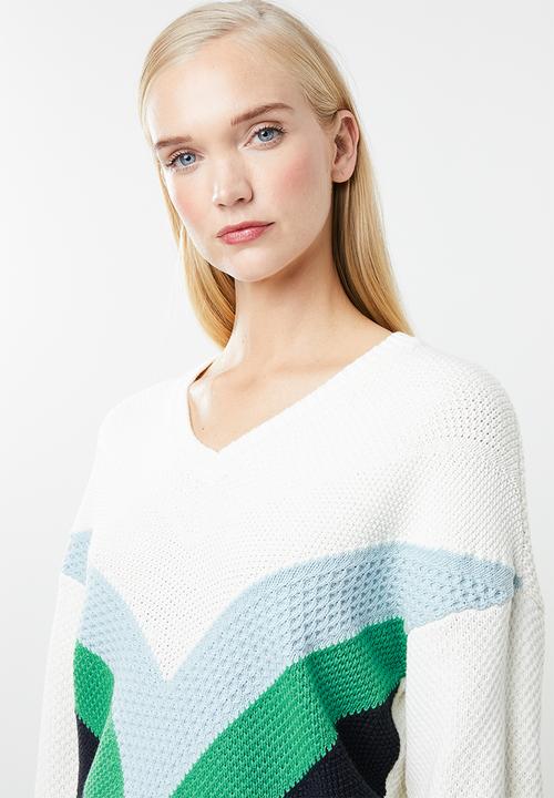 Vero Moda - Ocean V-neck colour block jersey - multi