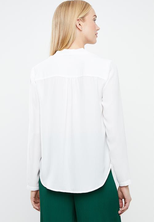 Vero Moda - Manja long sleeve V - neck shirt - white