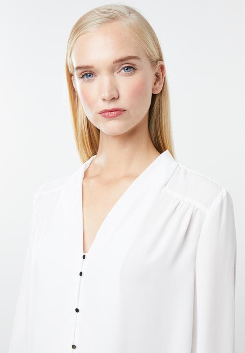Vero Moda - Manja long sleeve V - neck shirt - white