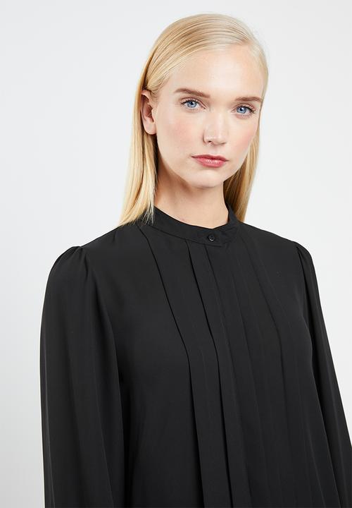 Vero Moda - Grow long sleeve pleated shirt - black