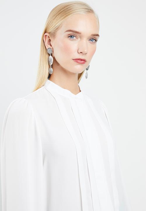 Vero Moda - Grow long sleeve pleated shirt - white