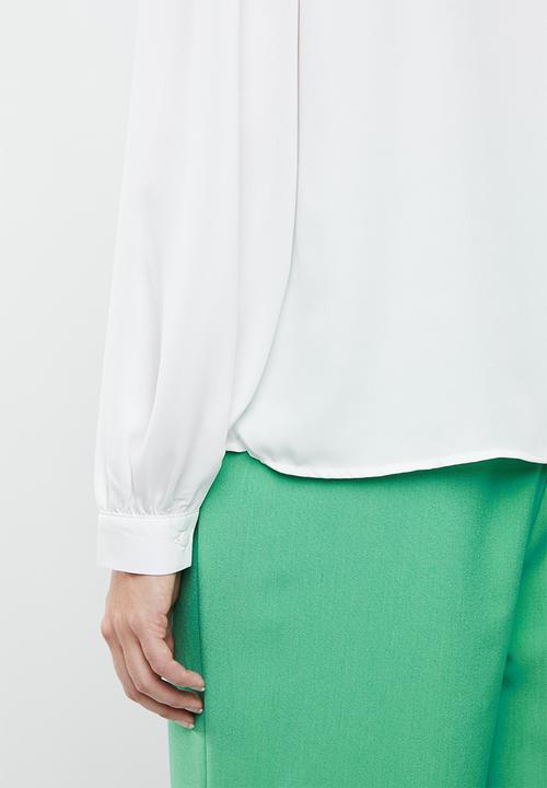 Vero Moda - Grow long sleeve pleated shirt - white