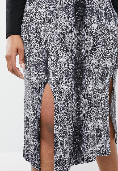 Superbalist - Side slit a-line skirt - multi 