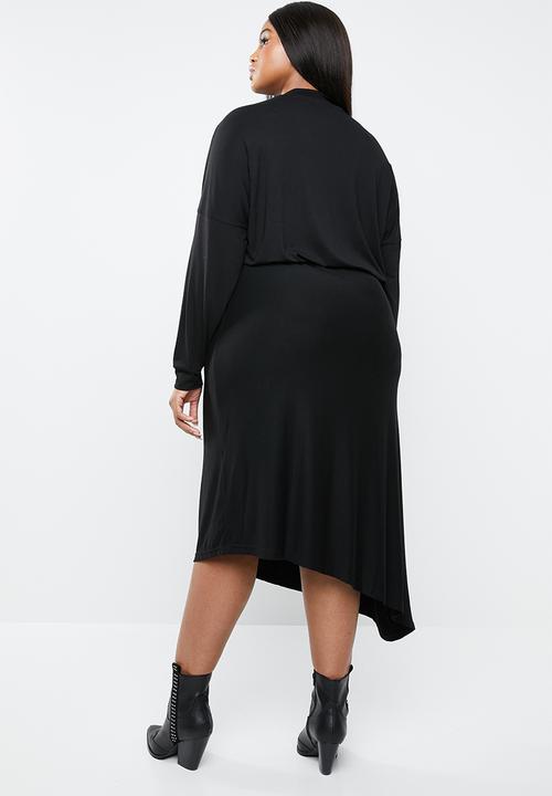 Superbalist - Asymmetrical fit and flare dress - black 