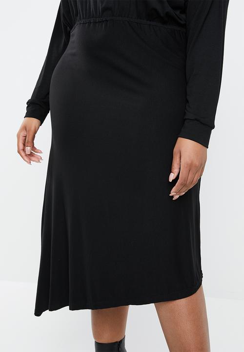 Superbalist - Asymmetrical fit and flare dress - black 