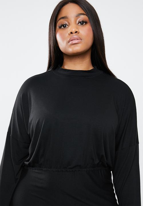 Superbalist - Asymmetrical fit and flare dress - black 