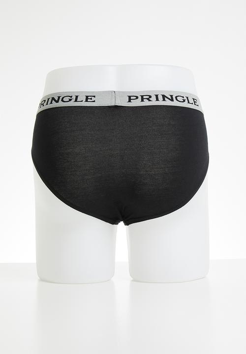Pringle of Scotland - George 2 pack plain briefs - black