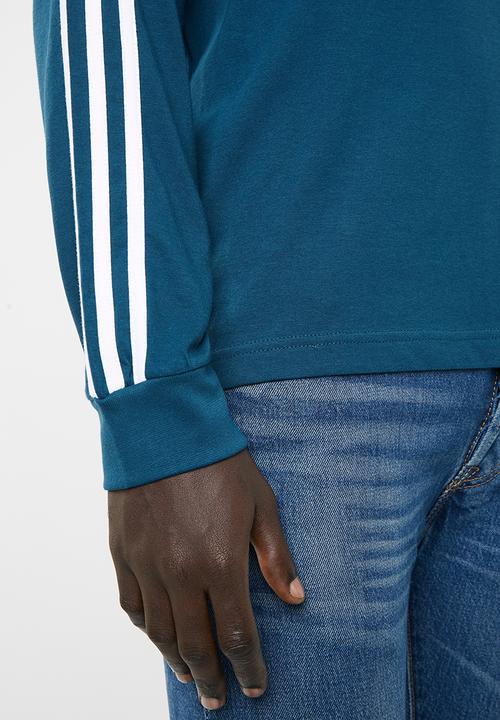 adidas Originals - 3-Stripes crew long sleeve tee - blue & white