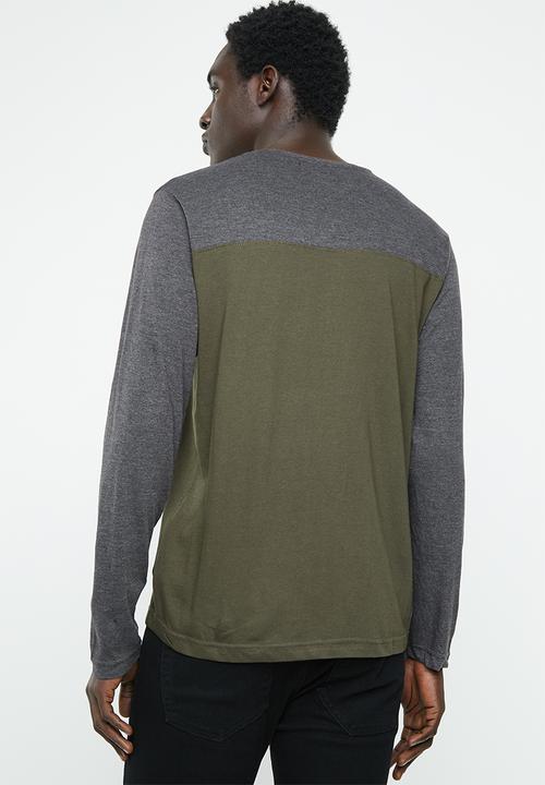 Brave Soul - Brosna tee - charcoal & green