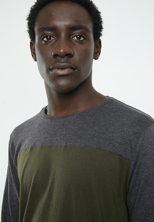 Brave Soul - Brosna tee - charcoal & green