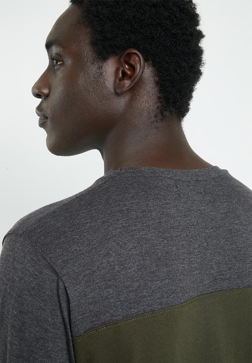 Brave Soul - Brosna tee - charcoal & green