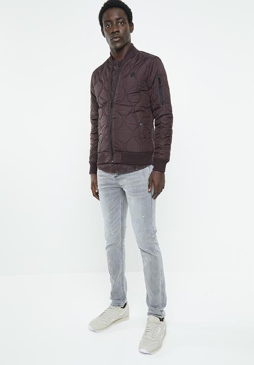 S.P.C.C - Quilted bomber jacket - burgundy