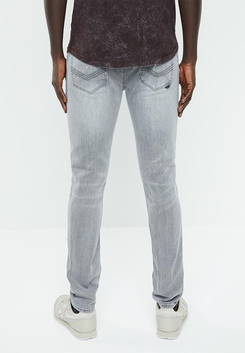 S.P.C.C - Trench paint splattered jeans - grey