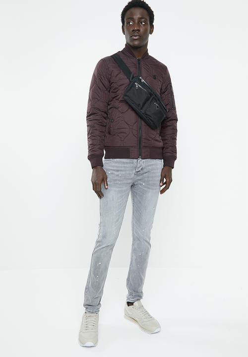 S.P.C.C - Trench paint splattered jeans - grey