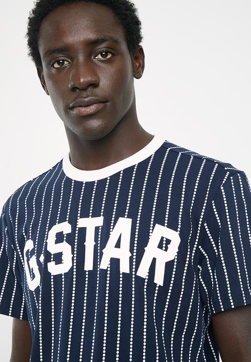 G-STAR - Wabash short sleeve tee - blue & white 