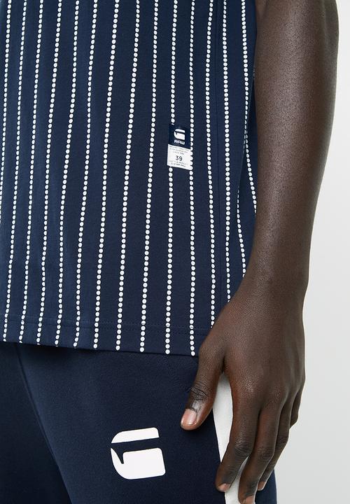 G-STAR - Wabash short sleeve tee - blue & white 