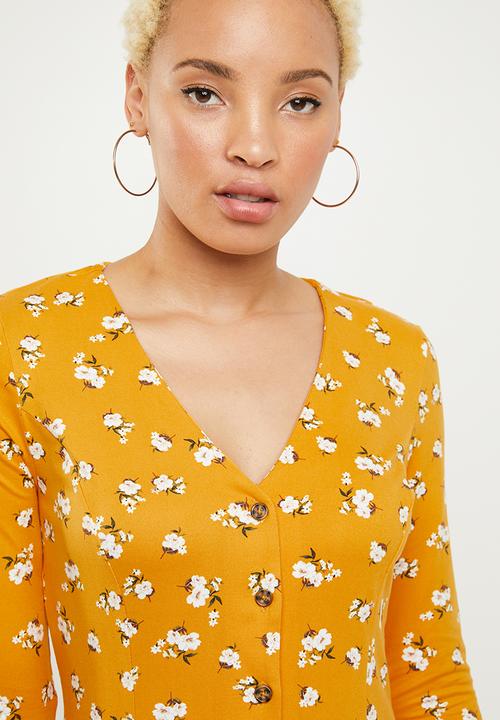 New Look - Betsy button down dress - yellow
