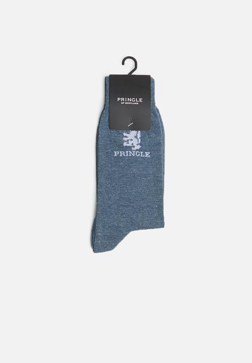 Pringle of Scotland - Leo plain socks - blue