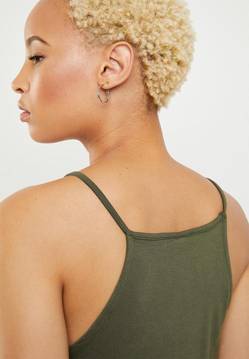 c(inch) - High neck crop top - khaki
