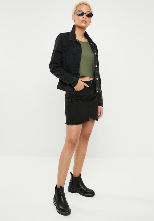 c(inch) - High neck crop top - khaki
