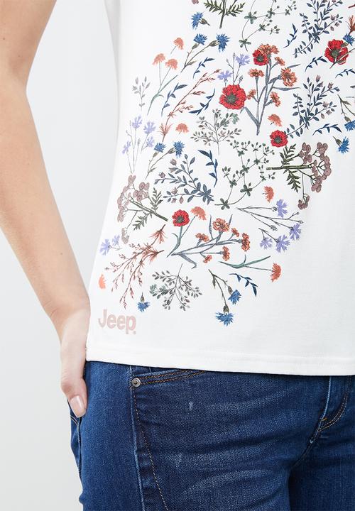 JEEP - Print detail t-shirt - cream