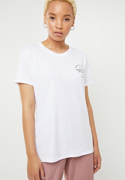Cotton On - Classic slogan aerosports tee - white