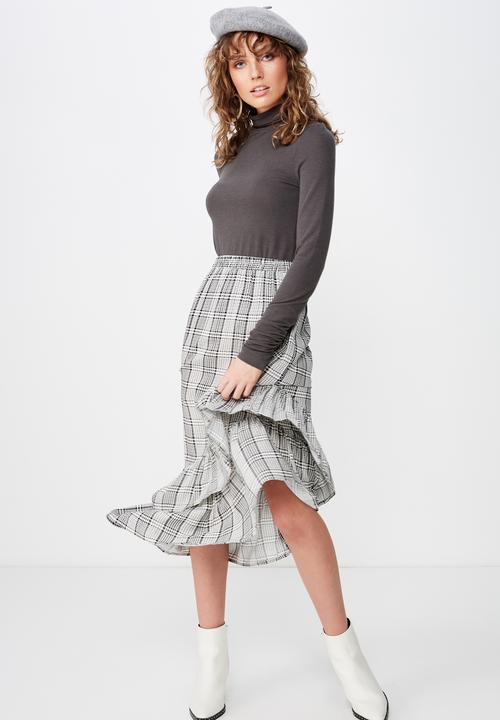 Cotton On - Coco longe sleeve high neck top - grey 