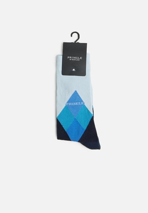 Pringle of Scotland - Lincon ombre argyle socks - navy & blue