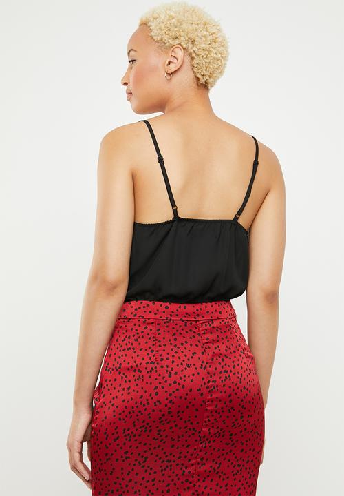 Missguided - Cowl front strappy bodysuit - black