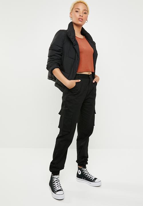 c(inch) - High neck crop top - rust