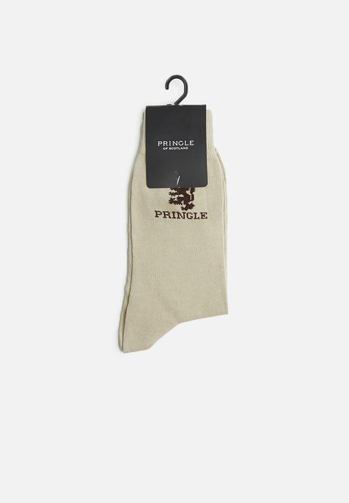 Pringle of Scotland - Leo plain socks - tan