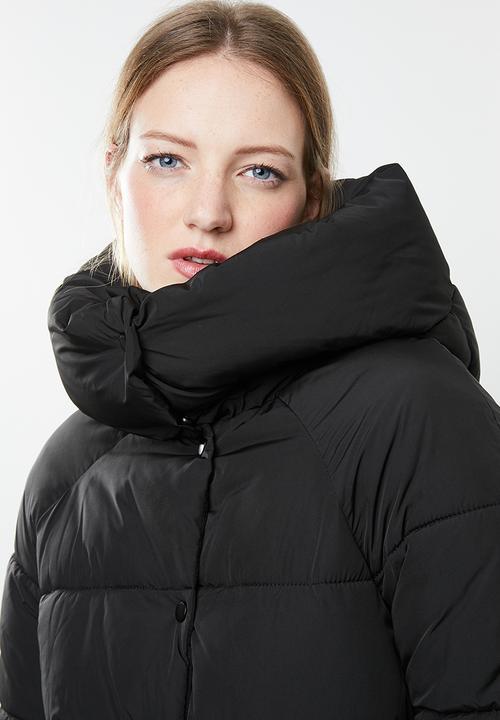 ONLY - Mari cowl neck puffa jacket - black
