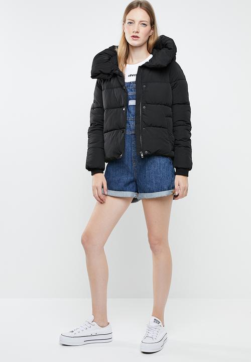 ONLY - Mari cowl neck puffa jacket - black