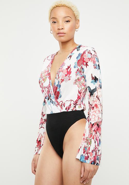 Missguided - Plisse long sleeve bodysuit - multi