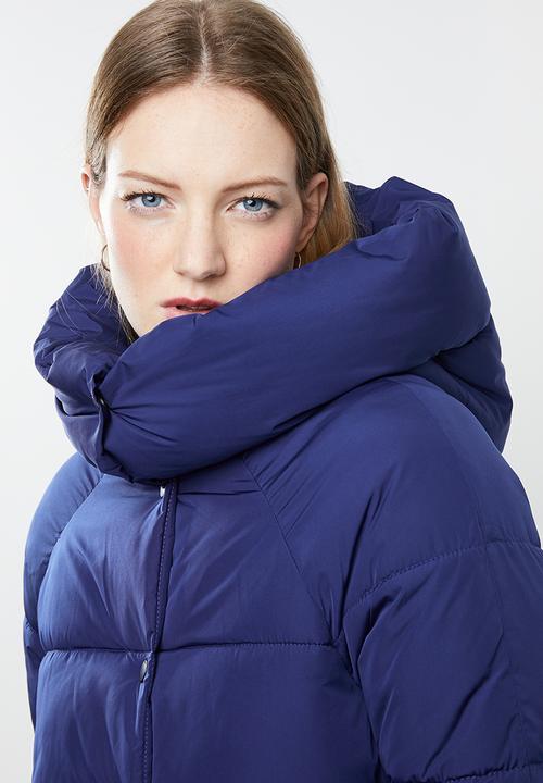 ONLY - Mari cowl neck puffa jacket - blue