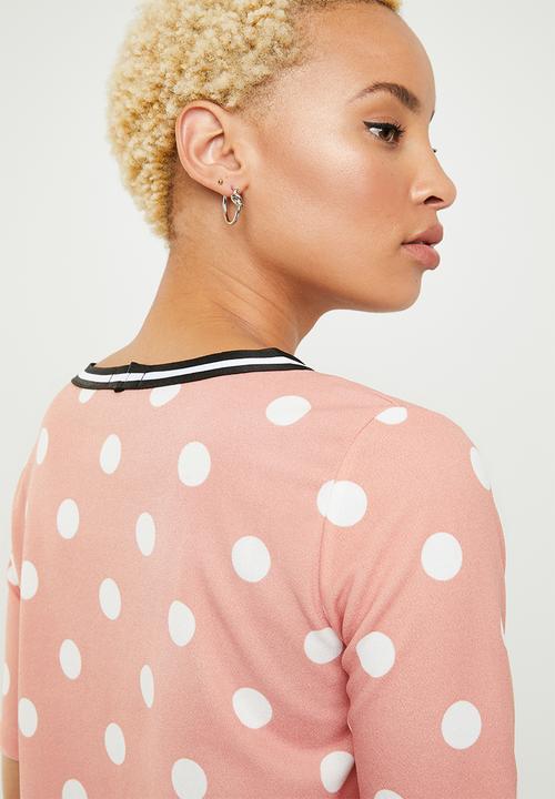 c(inch) - Contrast trim T-shirt - pink