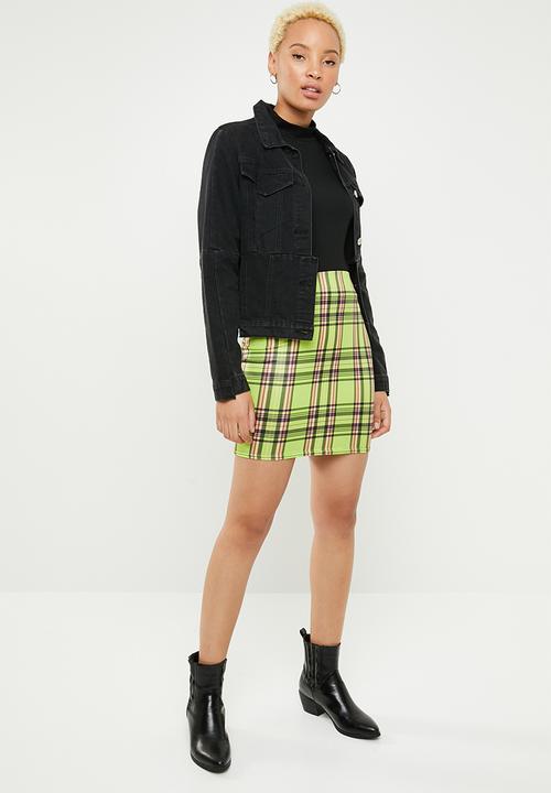 Missguided - Check mini - green
