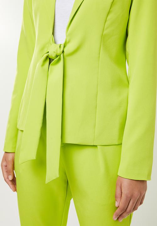 Missguided - Tie front blazer - lime