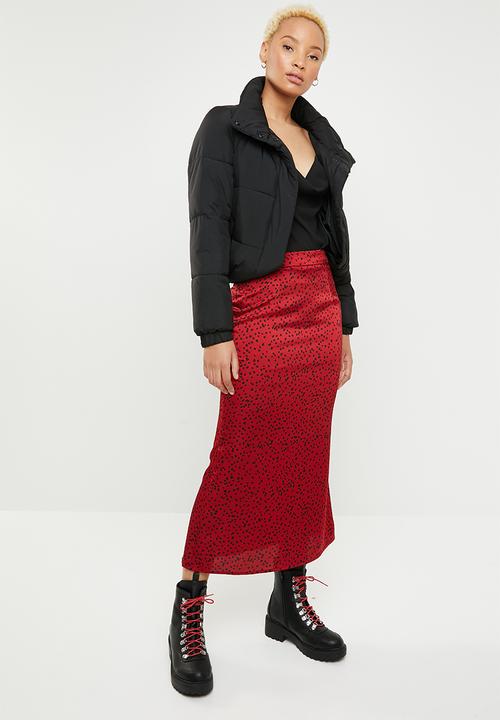 Missguided - Printed a line maxi skirt - red