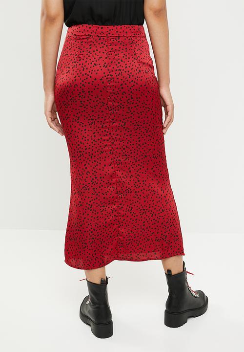 Missguided - Printed a line maxi skirt - red
