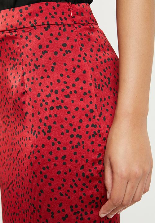 Missguided - Printed a line maxi skirt - red