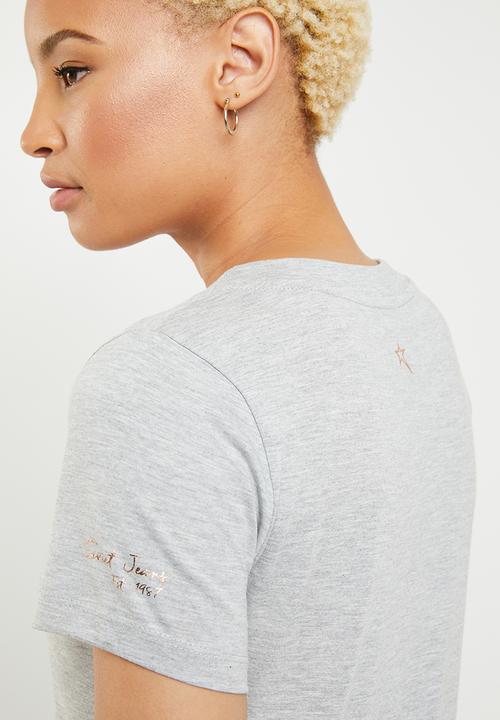 SOVIET - Ladies lace up tee - grey 