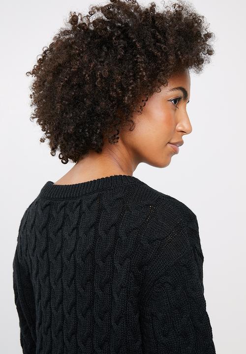 edit - Cable knit tunic - black