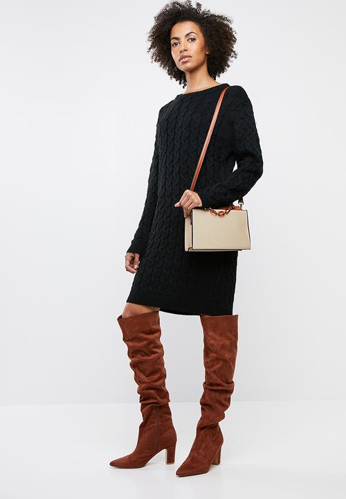 edit - Cable knit tunic - black